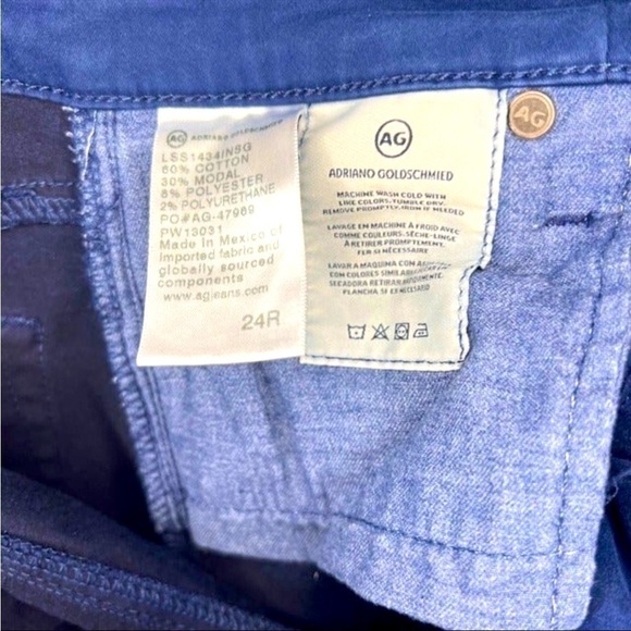 AG "The Prima" Cigarette Leg Blue Stretch Denim Jean, sz 24 (A-1) - Picture 6 of 6